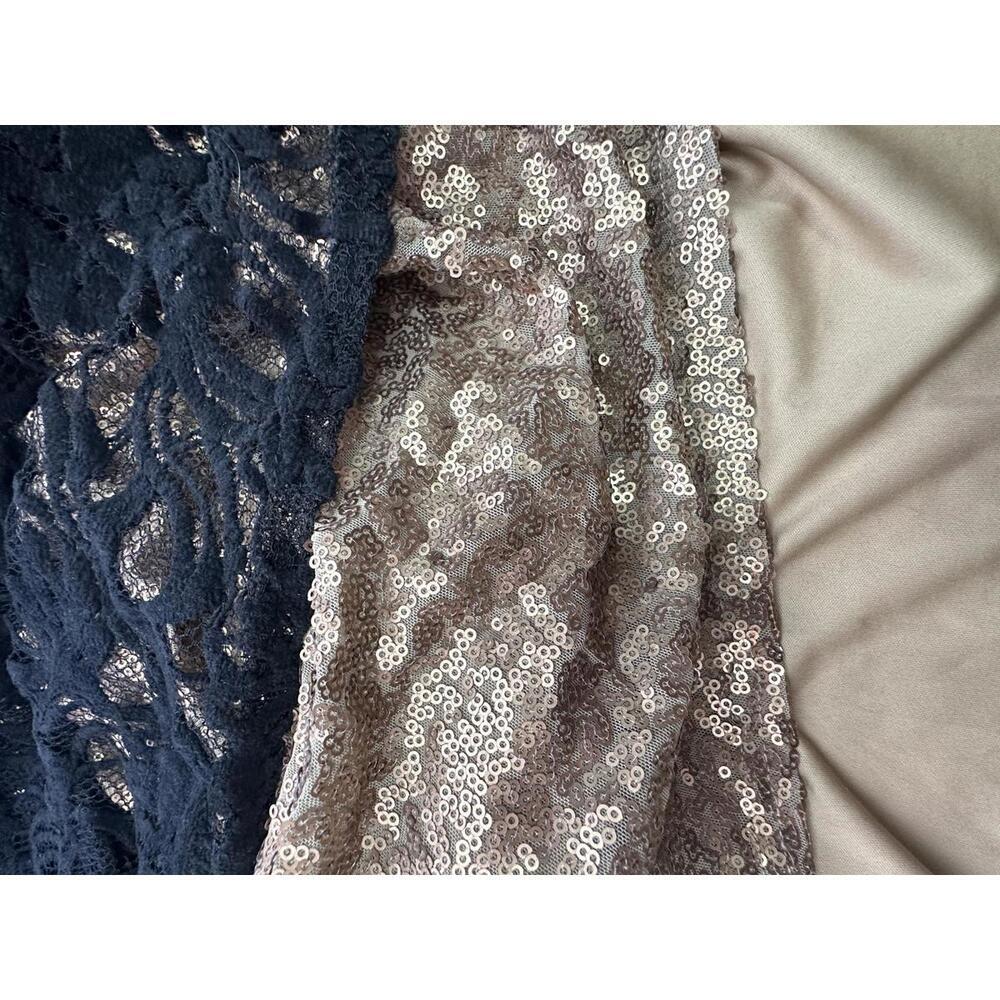 New Tadashi Shoji Sz 18 Black Lace Nude Sequin Formal Gown Elegant Evening Dress - Picture 5 of 7